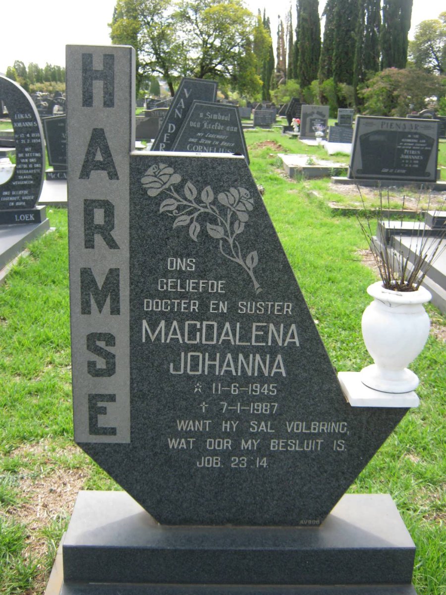 HARMSE Magdalena Johanna 1945-1987
