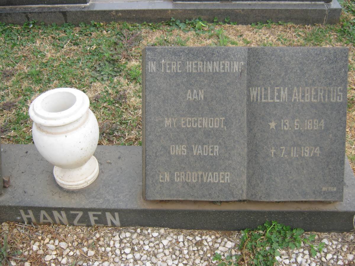 HANZEN Willem Albertus 1894-1974