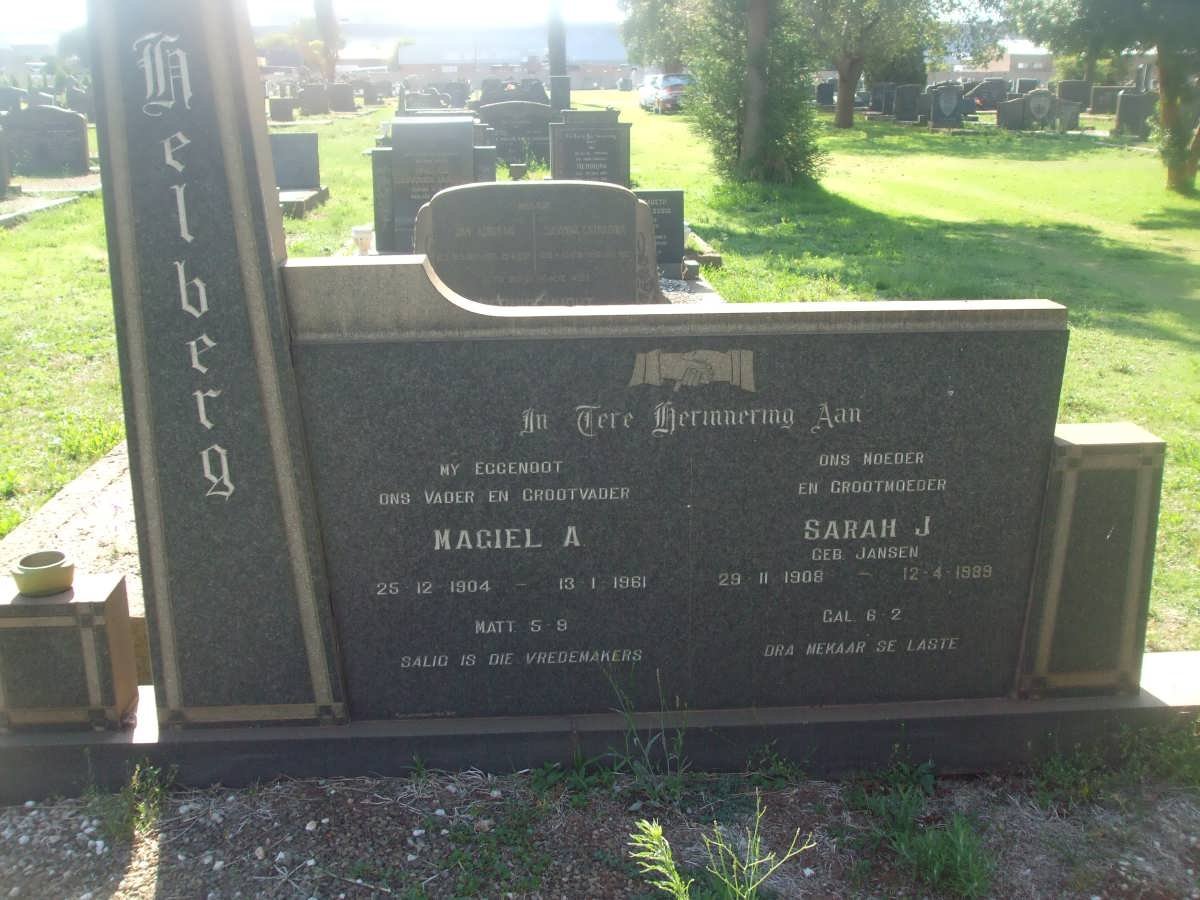HELBERG Magiel A. 1904-1961 &amp; Sarah J. JANSEN 1908-1989