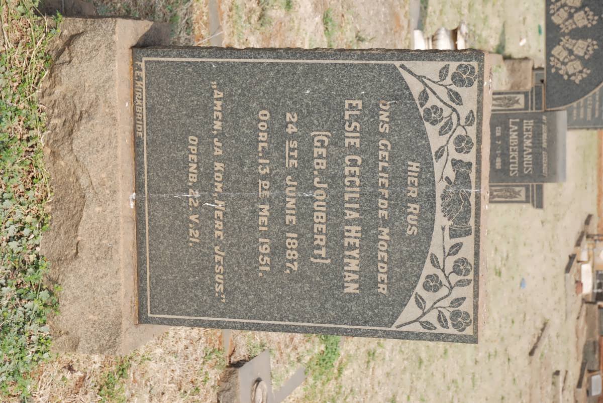HEYMAN Elsie Cecilia nee JOUBERT 1887-1951