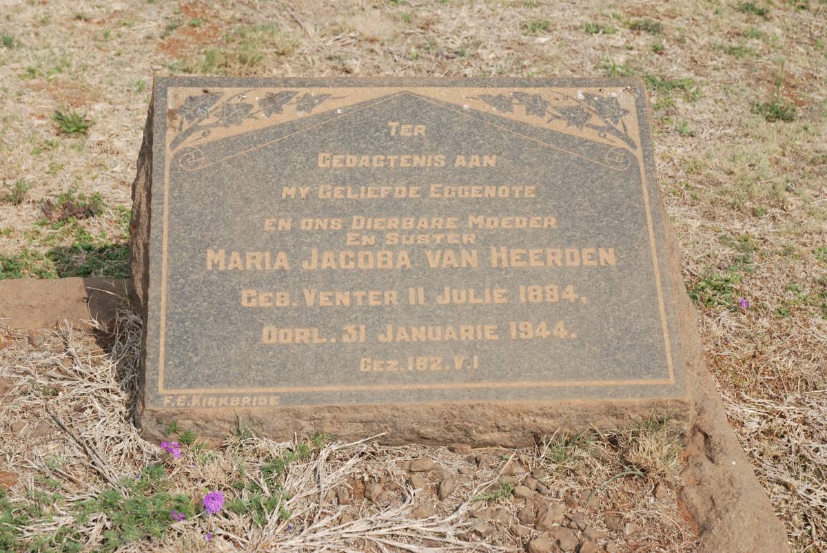 HEERDEN Maria Jacoba, van nee VENTER 1884-1944