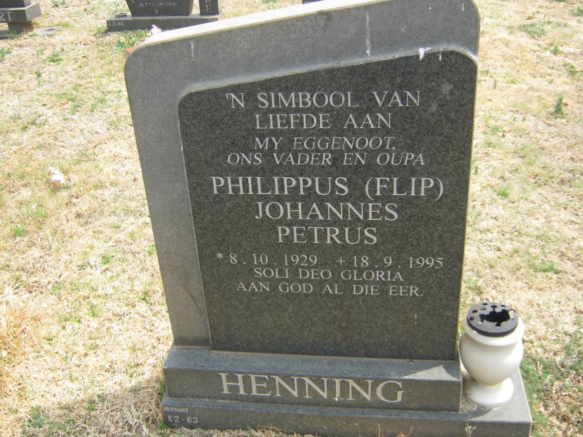 HENNING Philippus Johannes Petrus 1929-1995