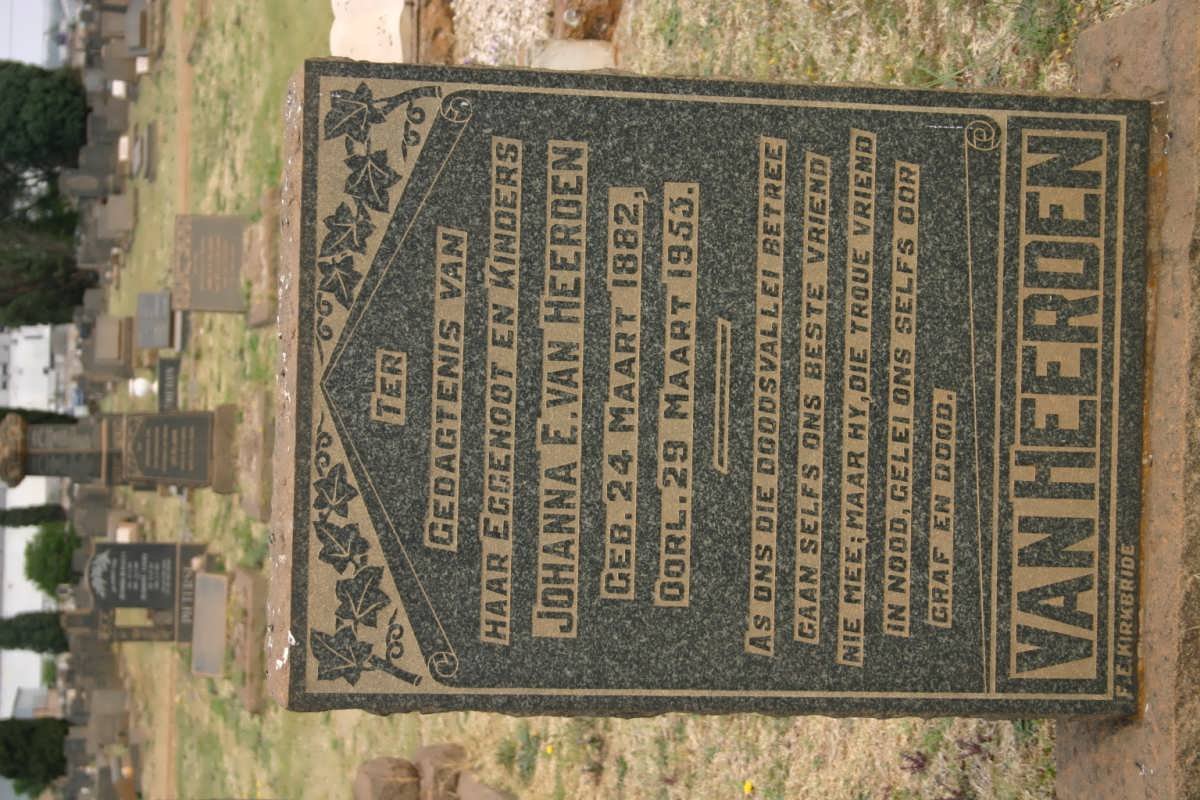 HEERDEN Johanna E., van 1882-1953