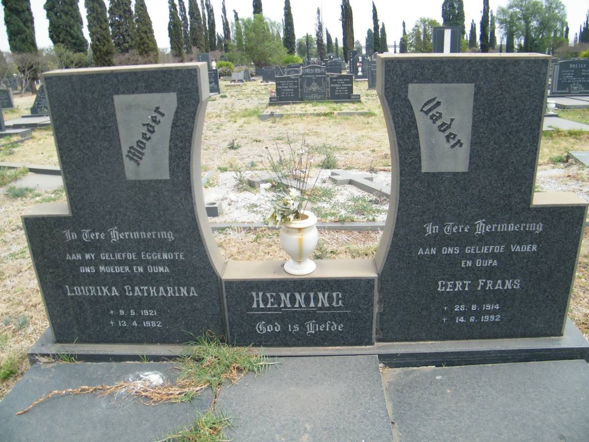 HENNING Gert Frans 1914-1992 &amp; Lourika Catharina 1921-1982