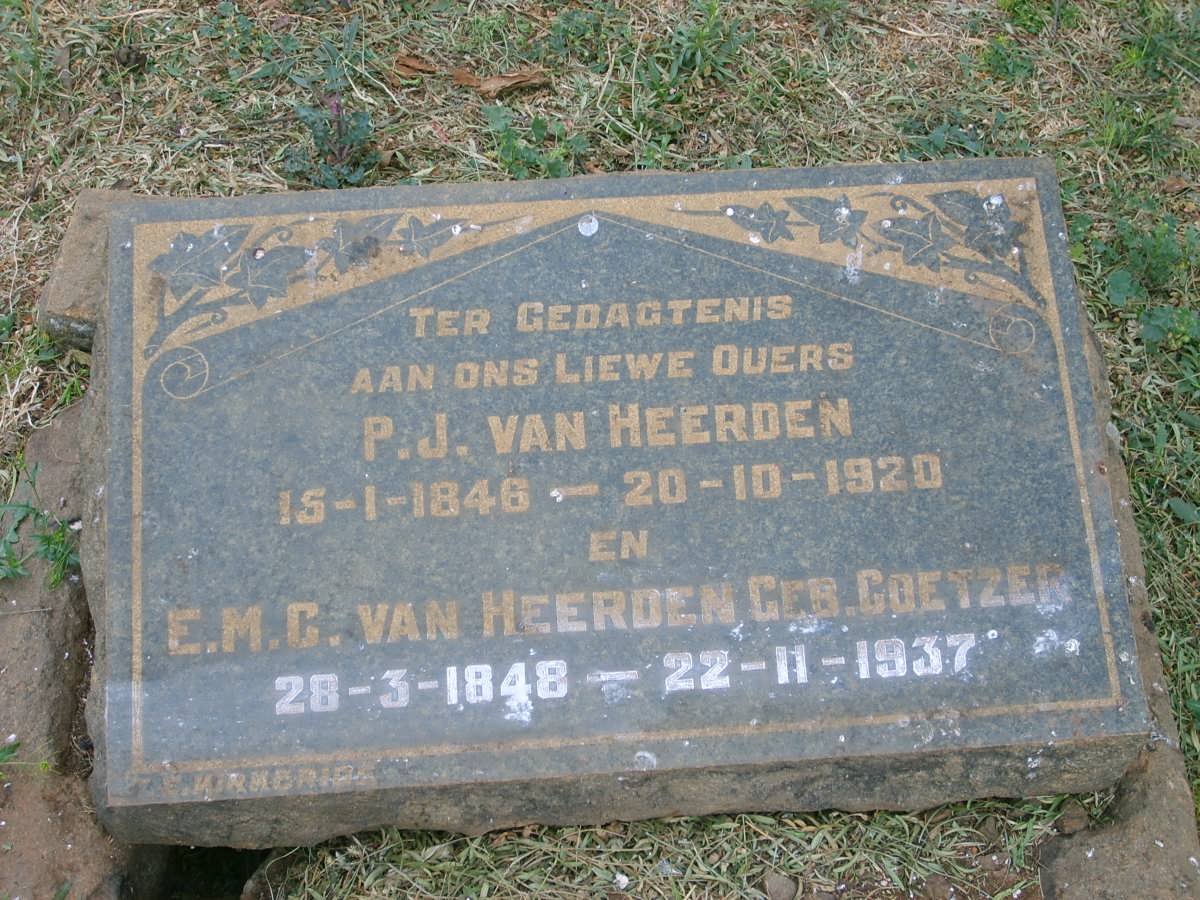 HEERDEN P.J., van 1846-1920 &amp; E.M.C. COETZER 1848-1937