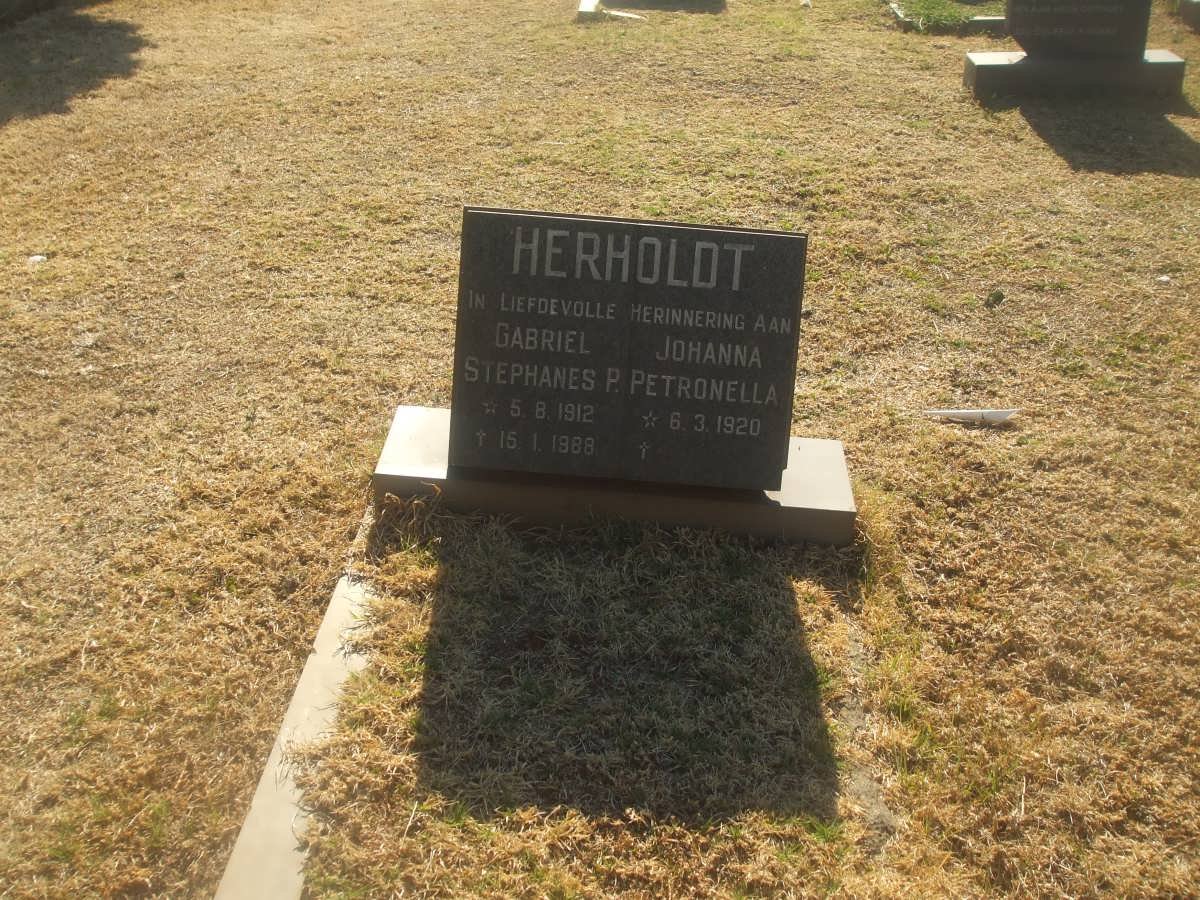 HERHOLDT Gabriel Stephanus P. 1912-1988 &amp; Johanna Petronella 1920-