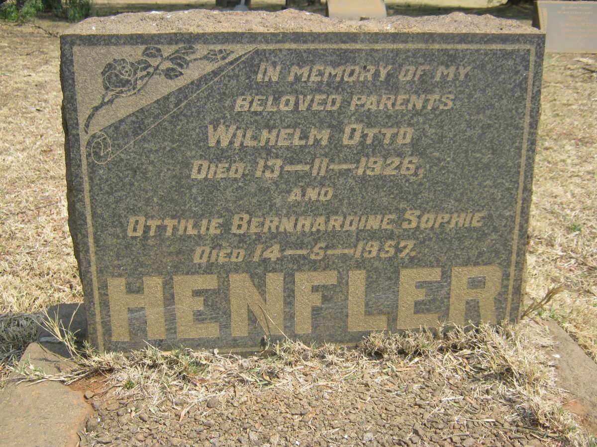 HENFLER Wilhelm Otto -1926 &amp; Ottilie Bernhardine Sophie -1957