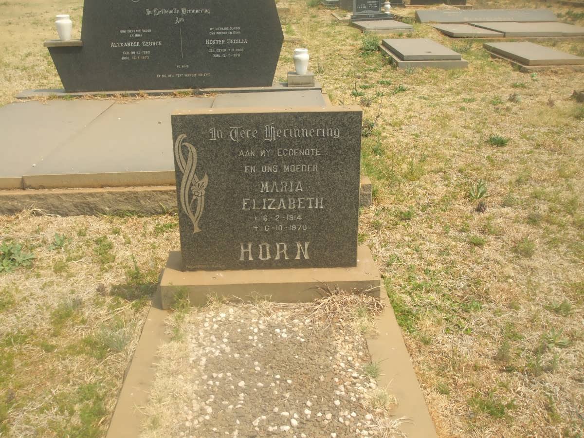 HORN Maria Elizabeth 1914-1970