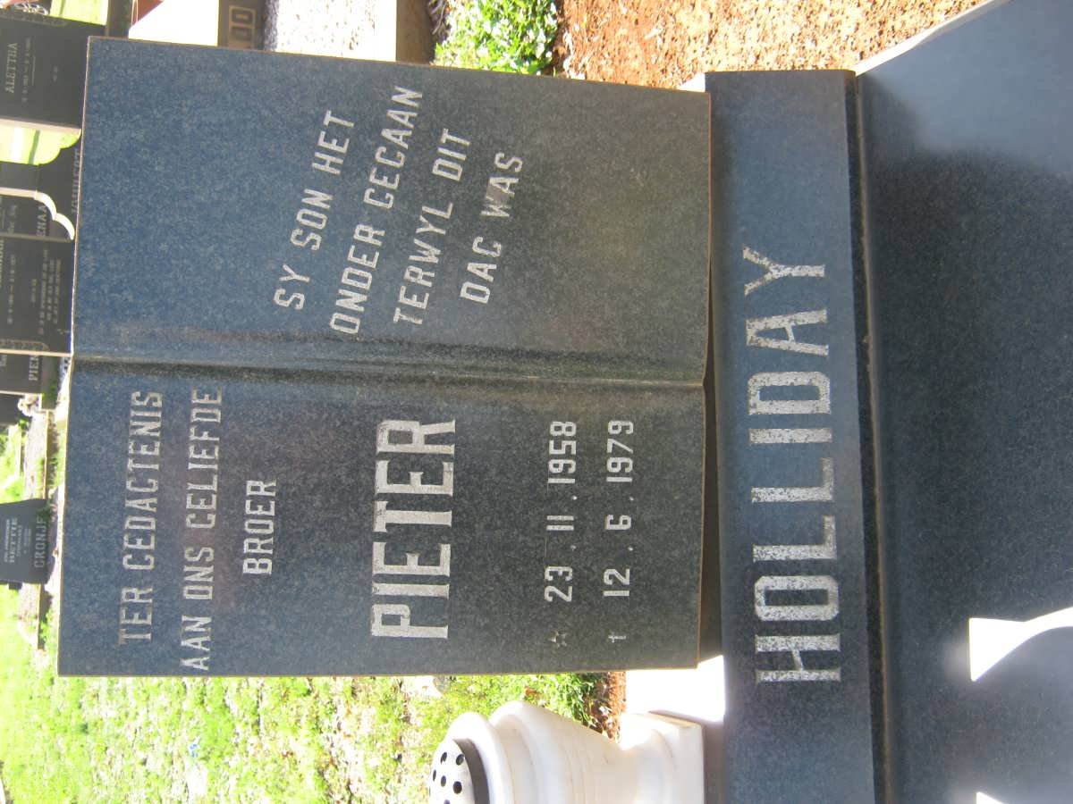 HOLLIDAY Pieter 1958-1979
