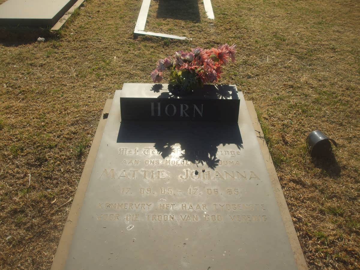 HORN Mattie Johanna 1905-1985