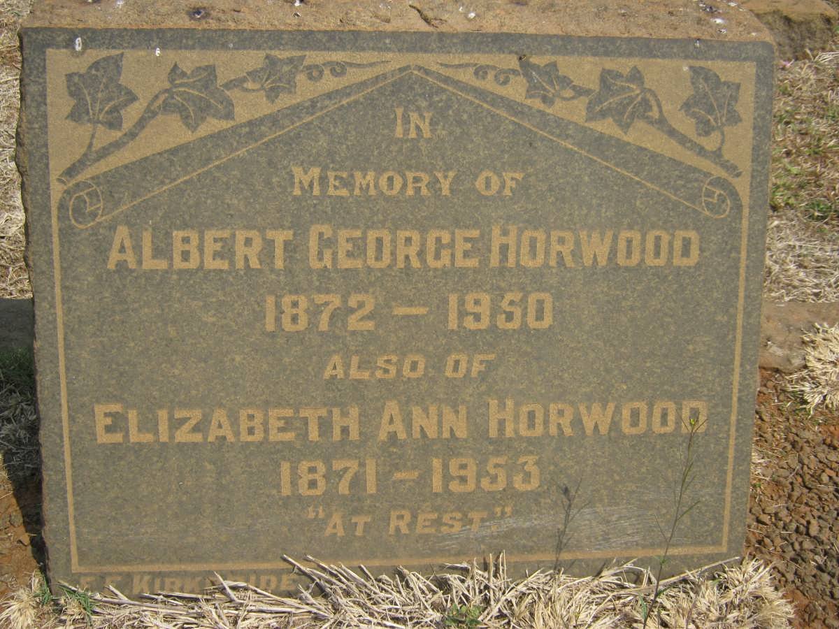 HORWOOD Albert George 1872-1950 &amp; Elizabeth Ann 1871-1953