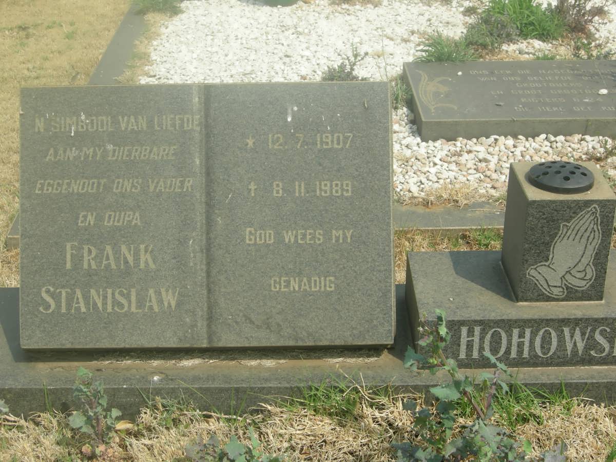 HOHOWSKY Frank Stanislaw 1907-1989 &amp; Jacomina Susanna PRETORIUS 1918-2000