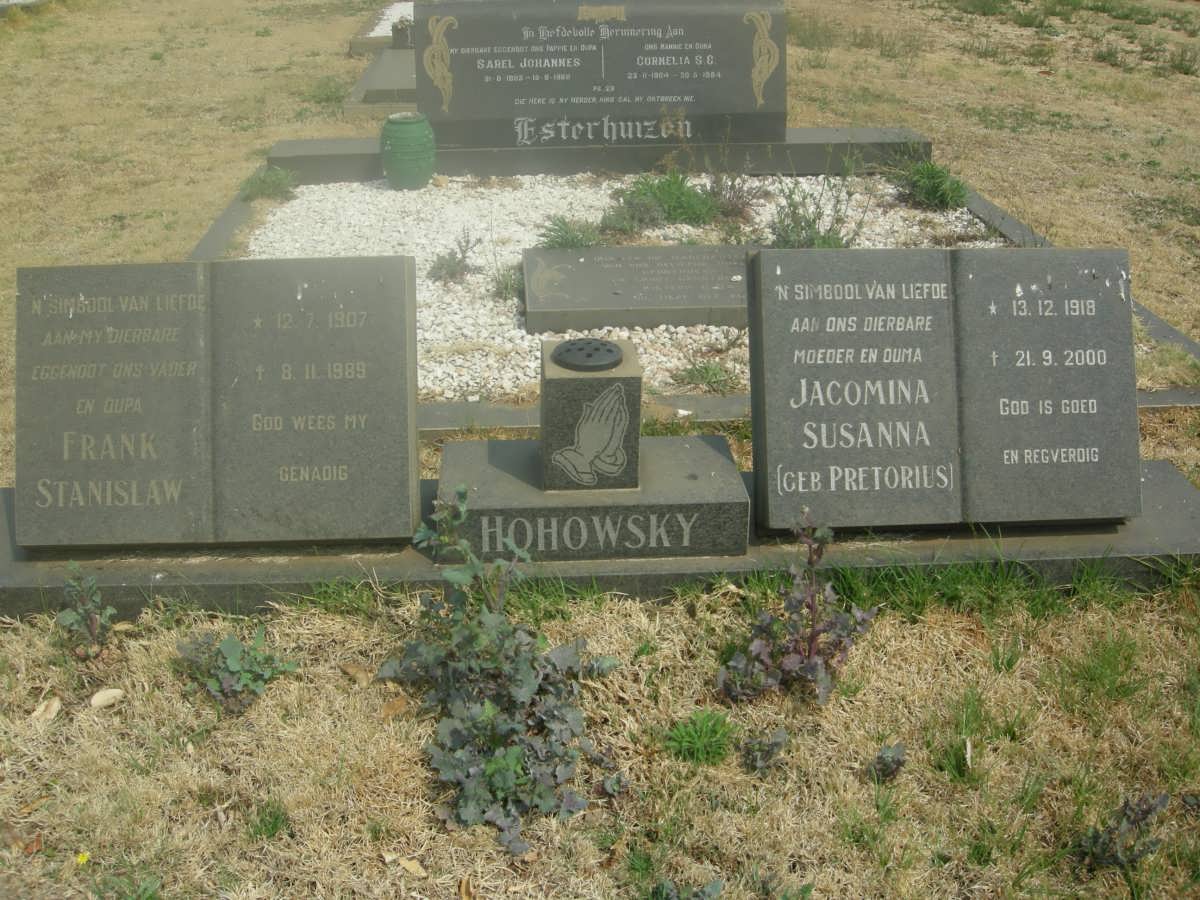HOHOWSKY Frank Stanislaw 1907-1989 &amp; Jacomina Susanna PRETORIUS 1918-2000