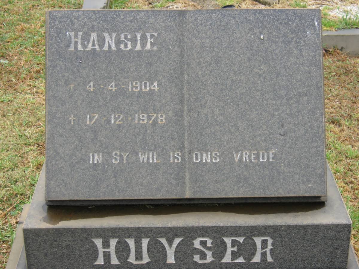 HUYSER Hansie 1904-1978