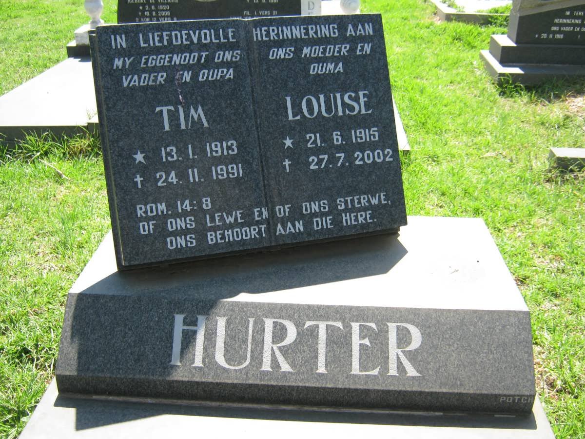 HURTER Tim 1913-1991 &amp; Louise 1915-2002