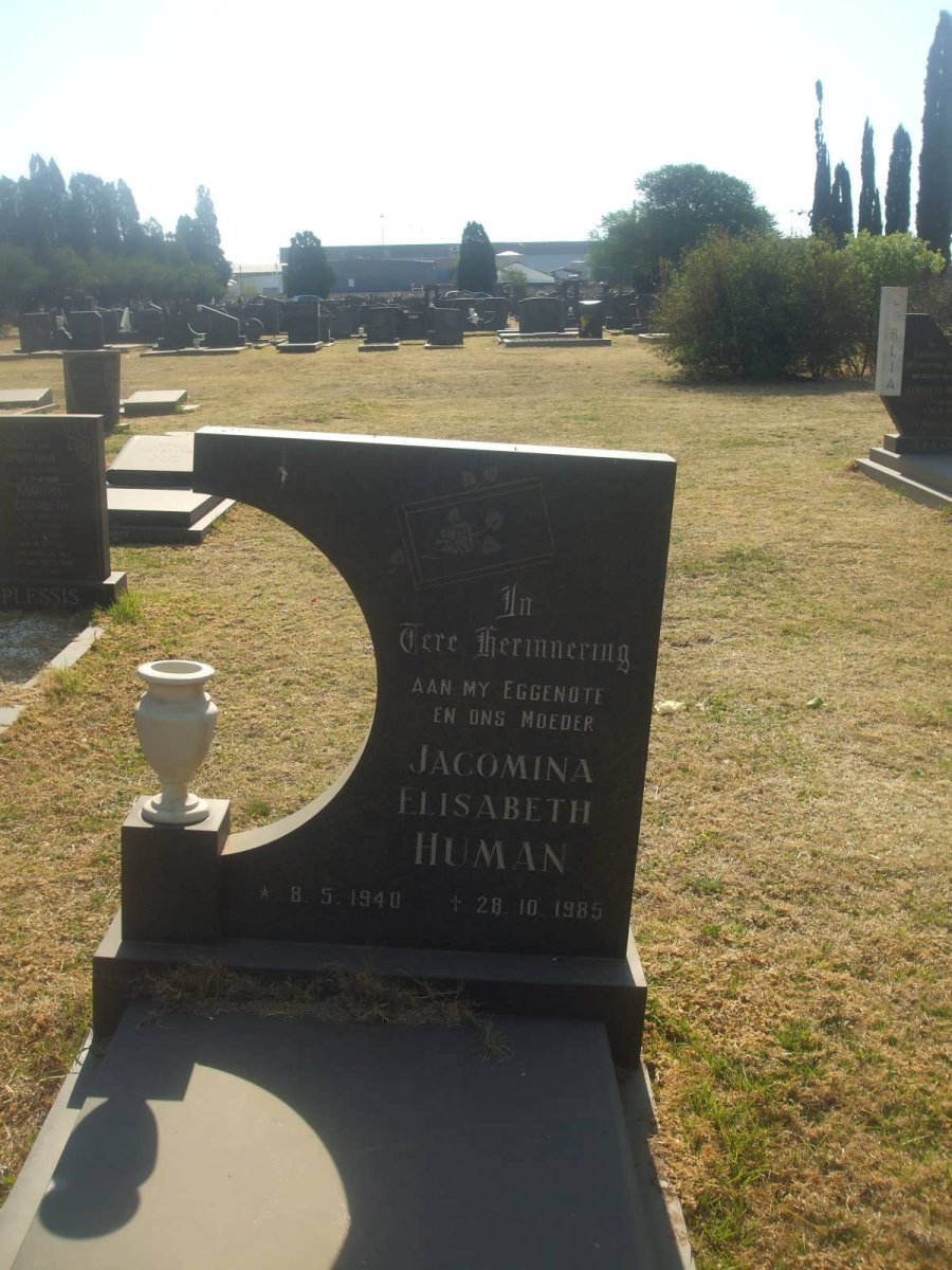 HUMAN Jacomina Elisabeth 1940-1985