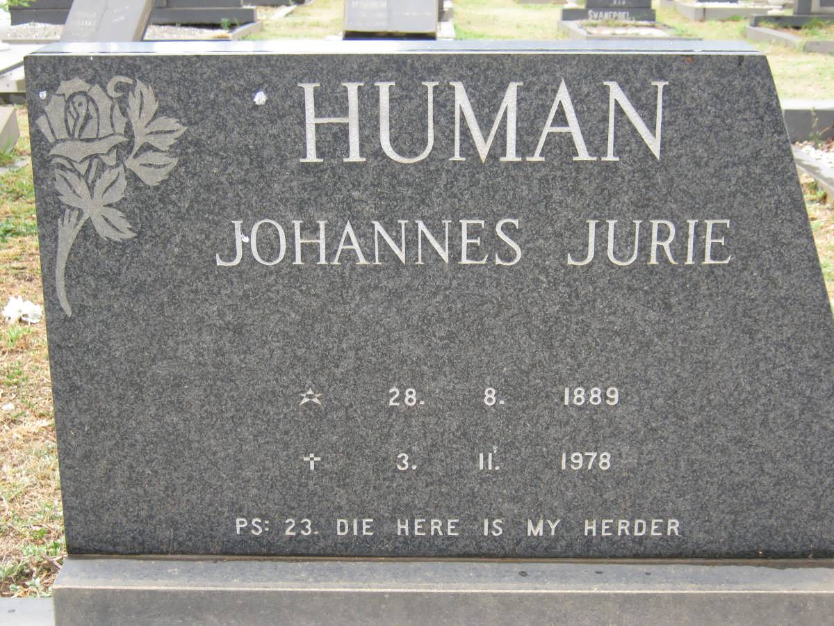 HUMAN Johannes Jurie 1889-1978