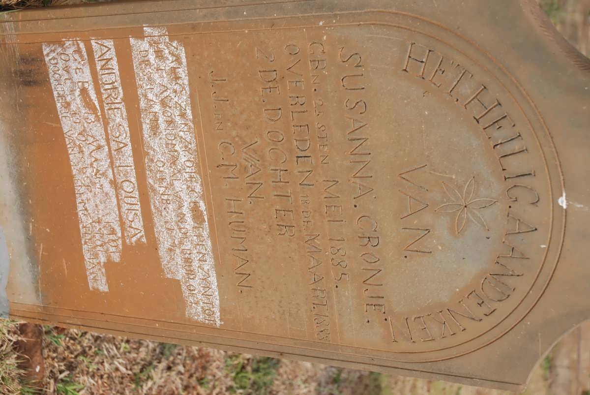 HUMAN Susanna Cronje 1885-1889 :: HUMAN Andriesa Louisa 1901-1901