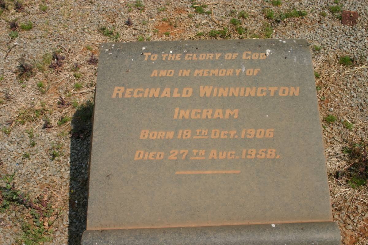 INGRAM Reginald Winnington 1906-1958