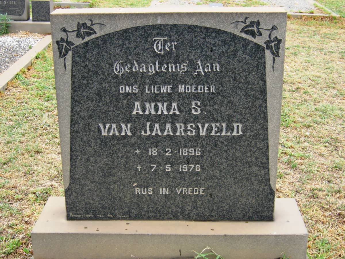 JAARSVELD Anna S., van 1896-1978