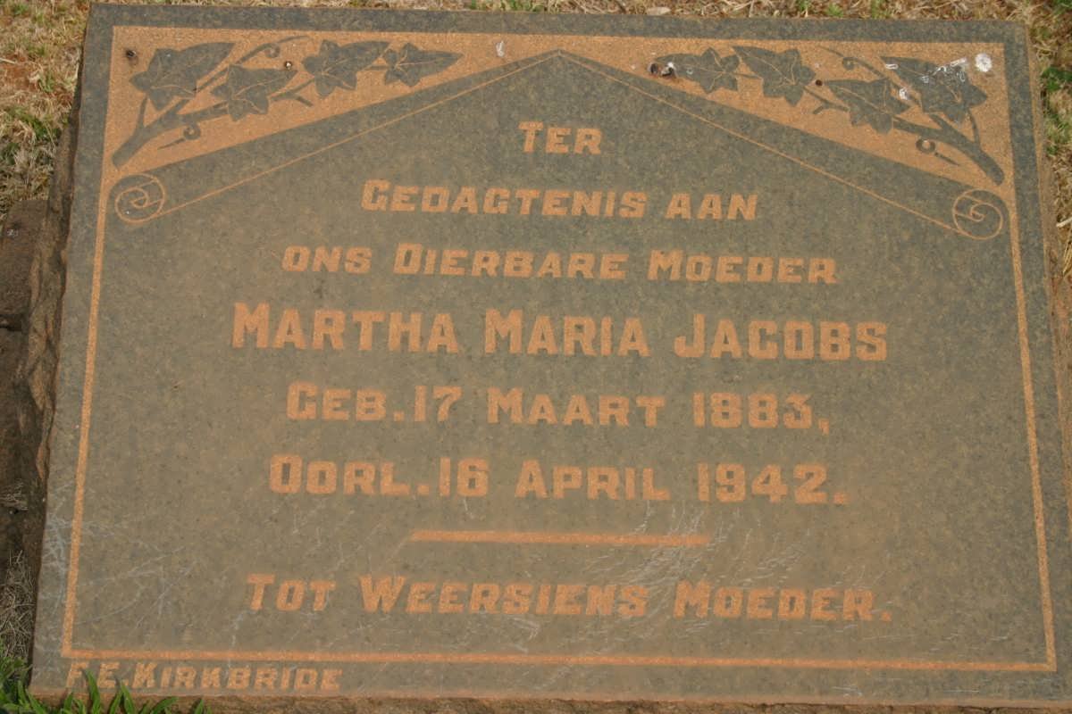 JACOBS Martha Maria 1883-1942