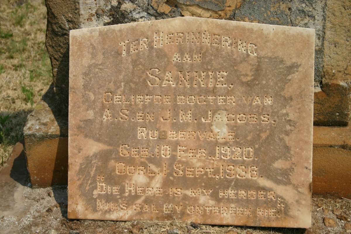 JACOBS Sannie 1920-1936
