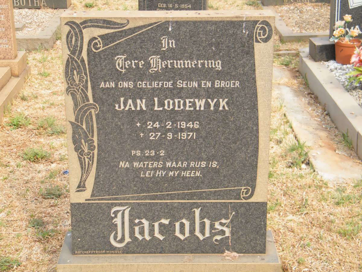 JACOBS Jan Lodewyk 1946-1971