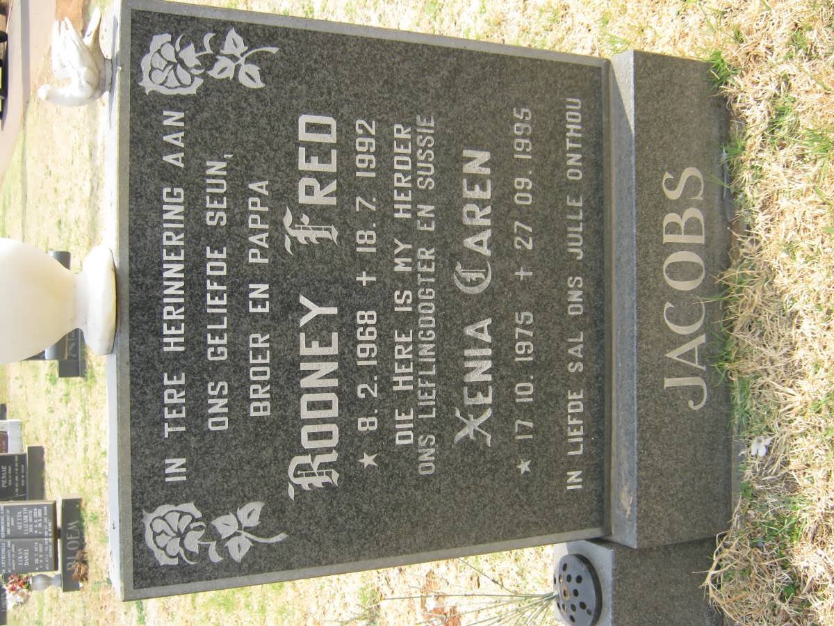 JACOBS Rodney Fred 1968-1992 :: JACOBS Xenia Caren 1975-1895