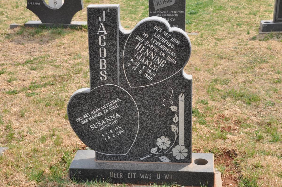 JACOBS Henning 1924-1999 &amp; Susanna 1931-2010