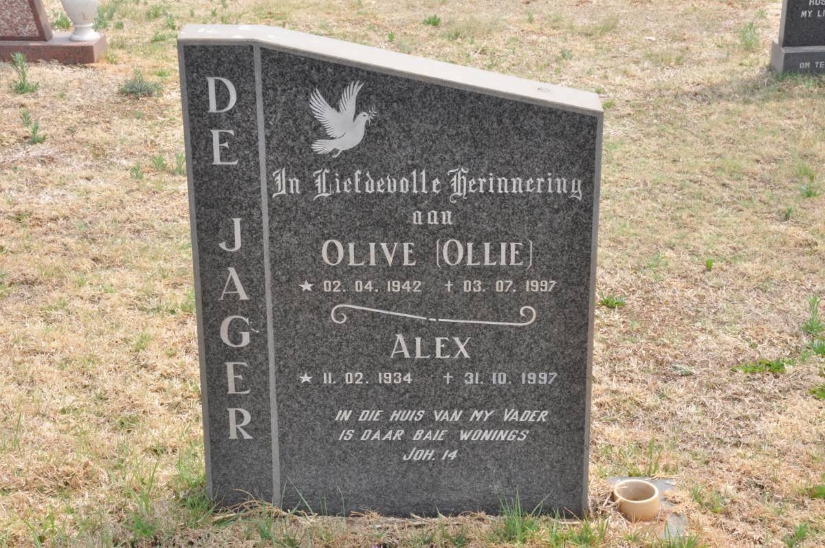 JAGER Alex, de 1934-1997 &amp; Olive 1942-1997