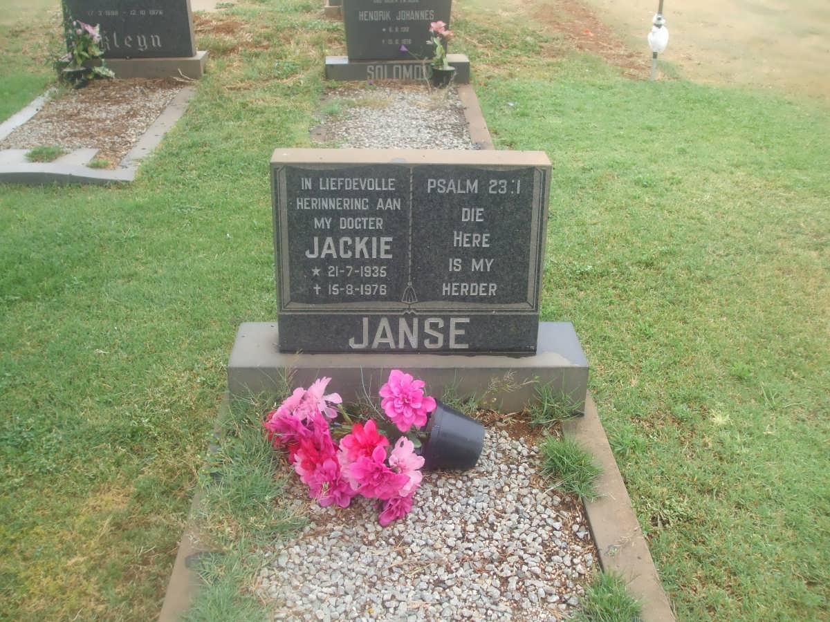 JANSE Jackie 1935-1978