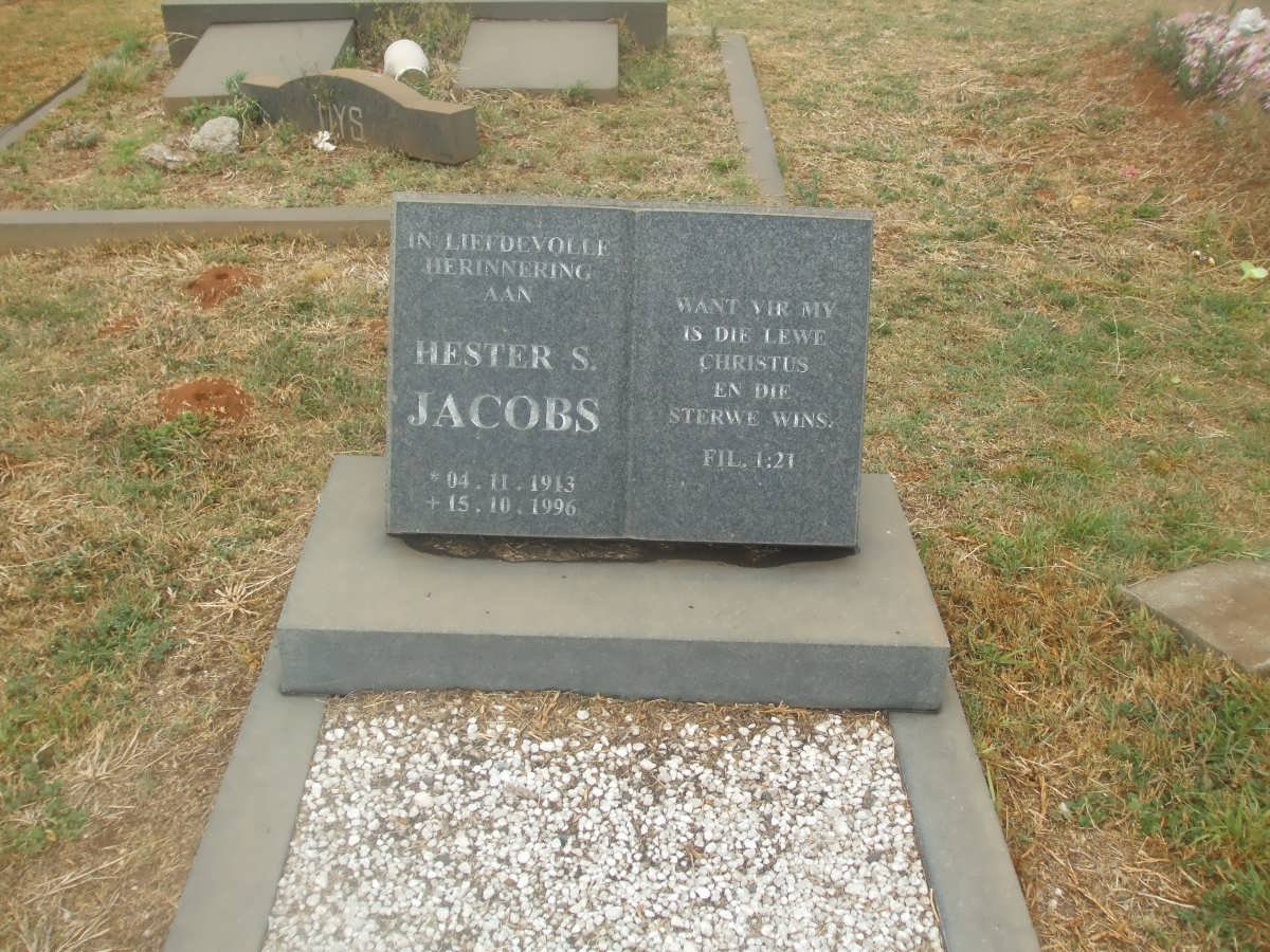 JACOBS Hester S. 1913-1996