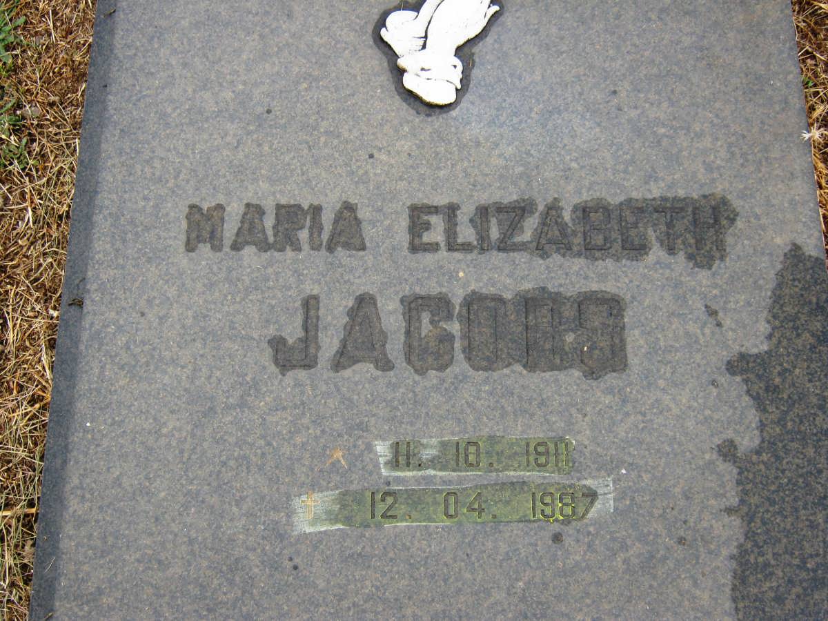 JACOBS Maria Elizabeth 1911-1987