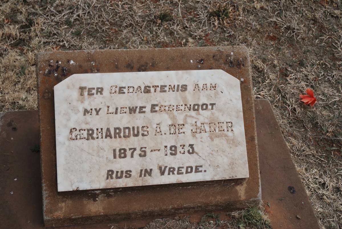 JAGER Gerhardus A., de 1875-1933