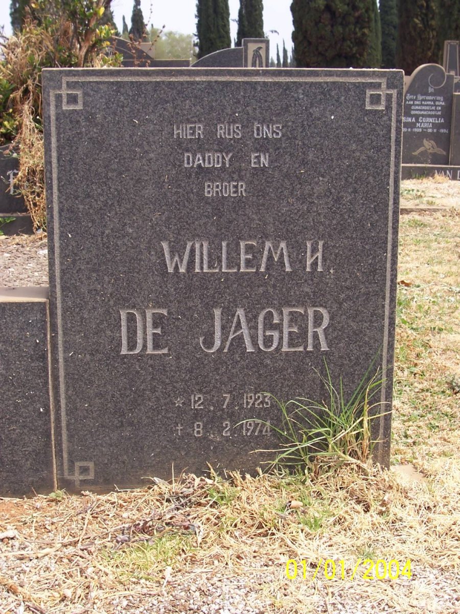 JAGER Willem H., de 1923-1974