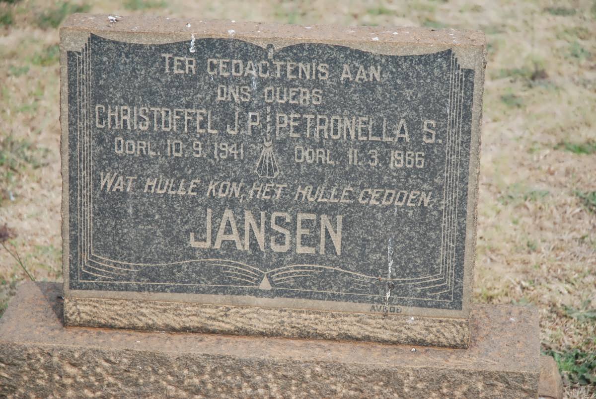 JANSEN Christoffel J.P. -1941 &amp; Petronella S. -1966