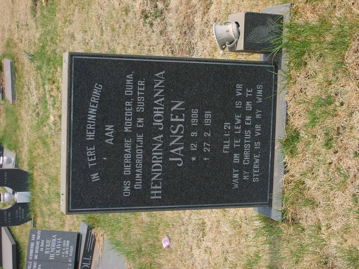 JANSEN Hendrina Johanna 1906-1991
