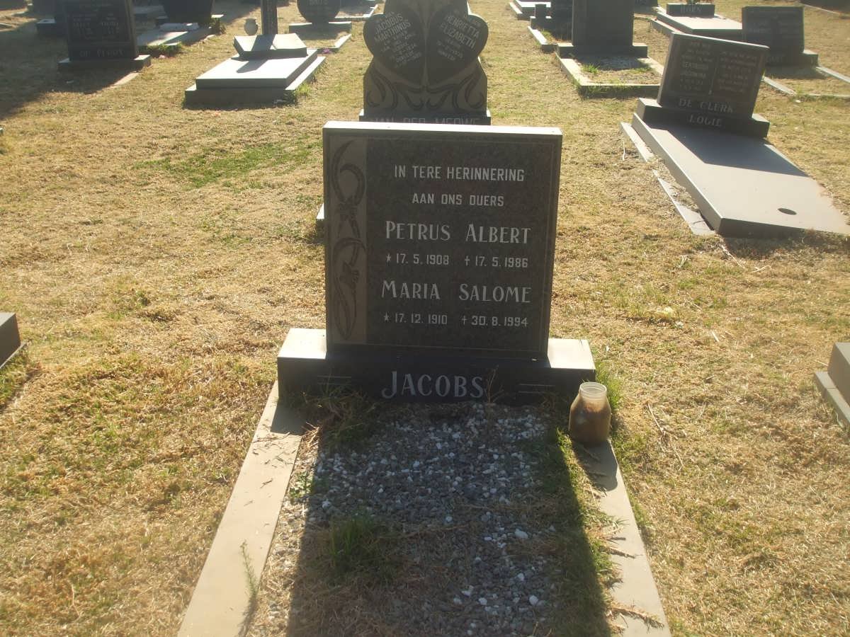 JACOBS Petrus Albert 1908-1986 &amp; Maria Salome 1910-1994