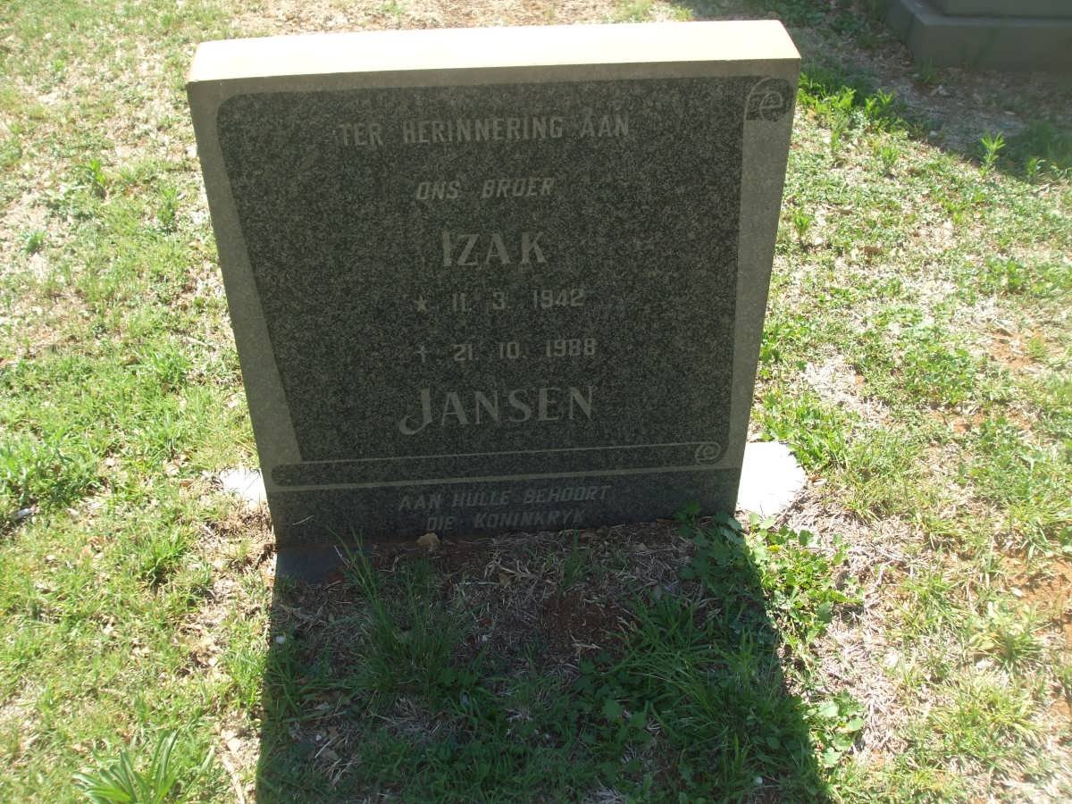JANSEN Izak 1942-1988                 