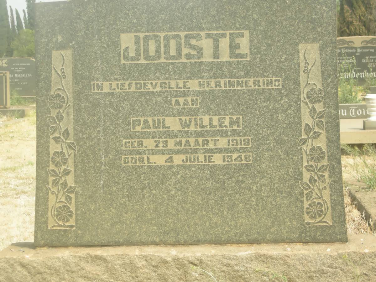 JOOSTE Paul Willem 1918-1948
