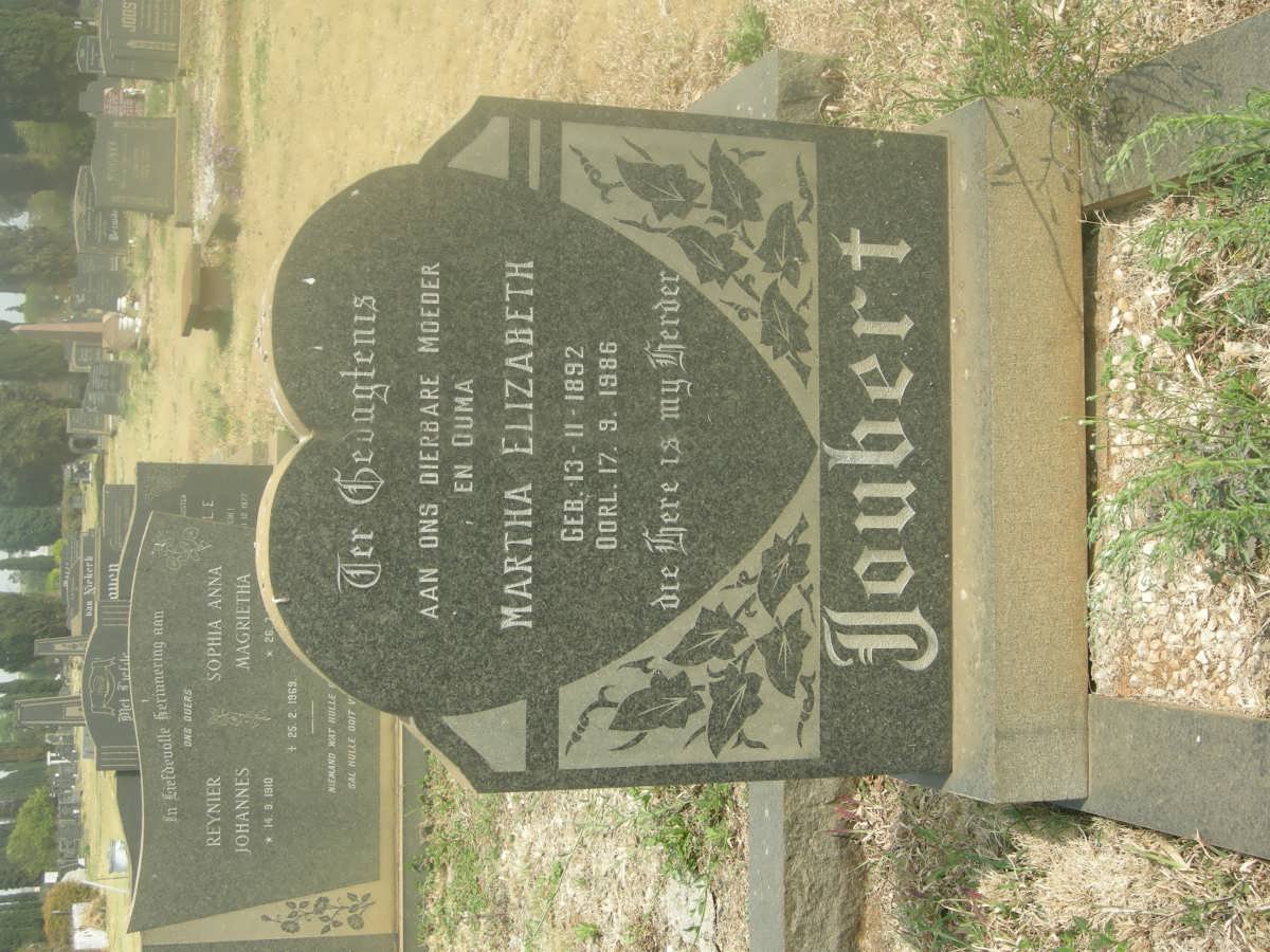 JOUBERT Martha Elizabeth 1892-1986
