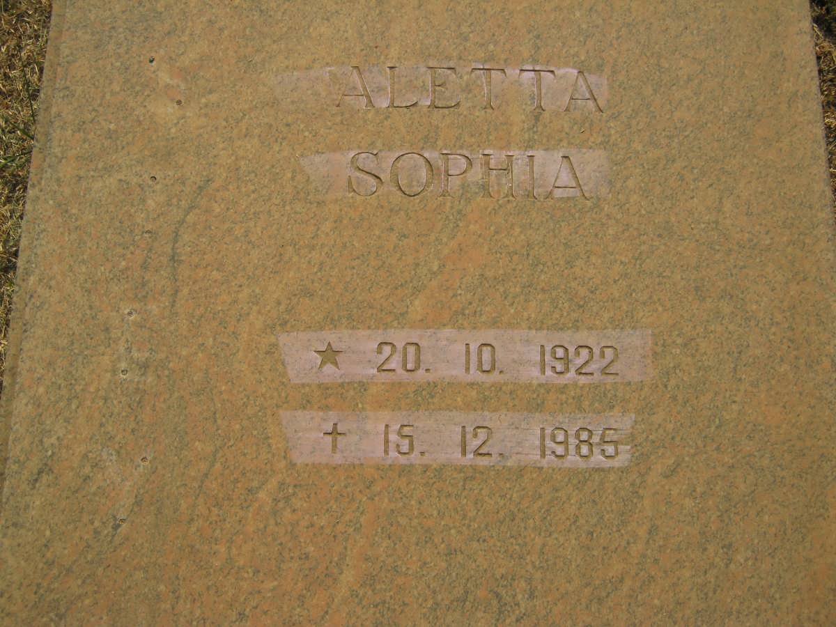 JORDAAN Aletta Sophia 1922-1985