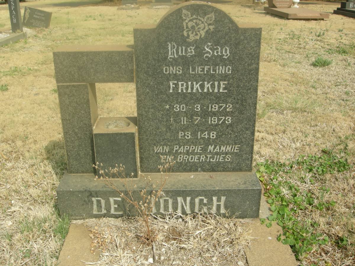 JONGH Frikkie, de 1972-1973
