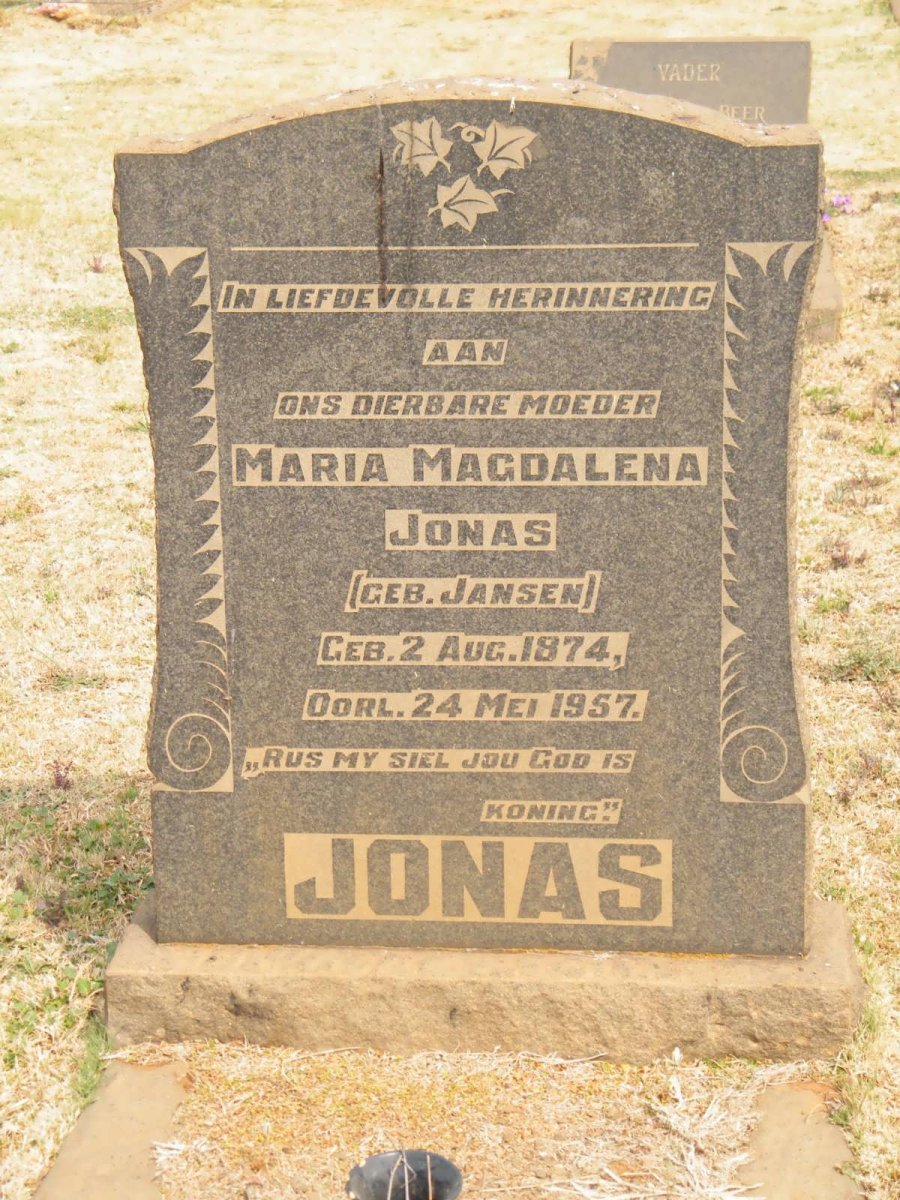 JONAS Maria Magdalena nee JANSEN 1874-1957