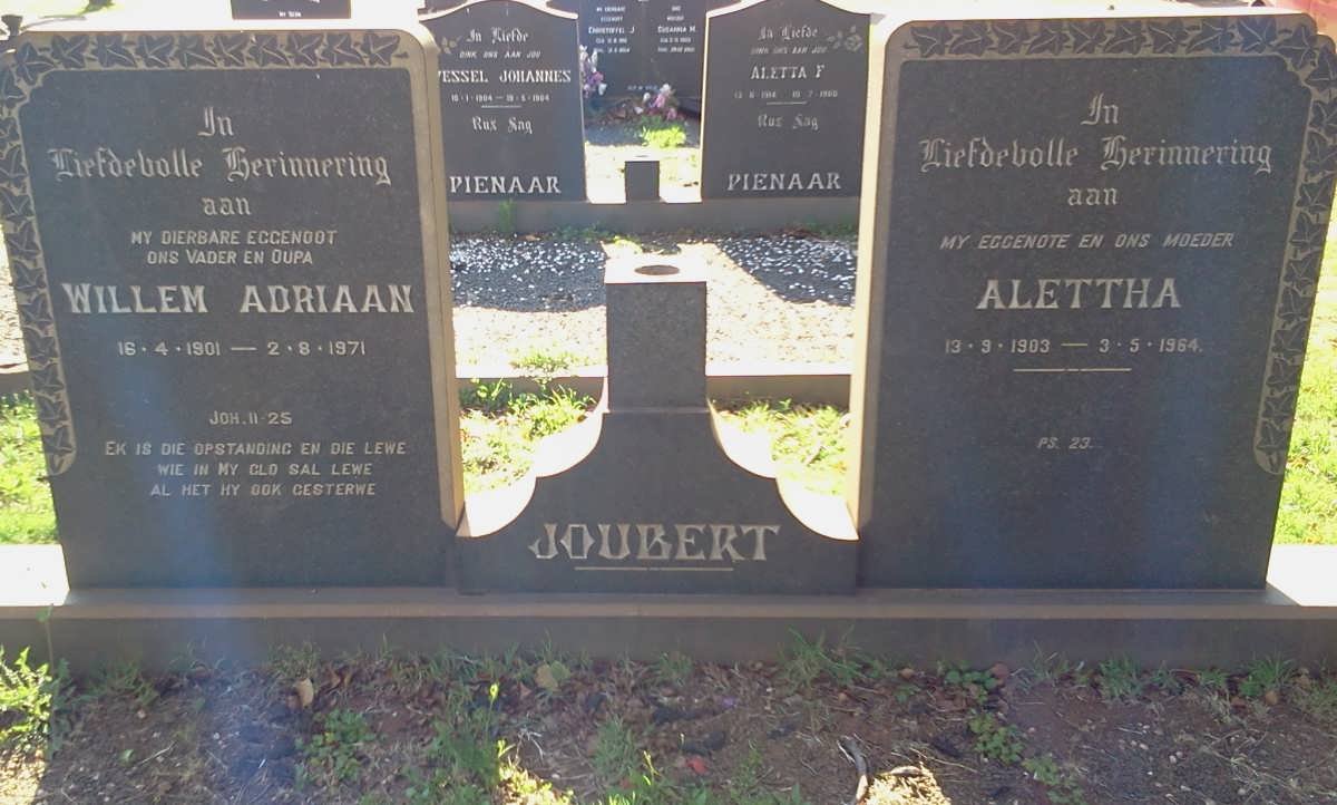 JOUBERT Willem Adriaan 1901-1971 &amp; Alettha 1903-1964