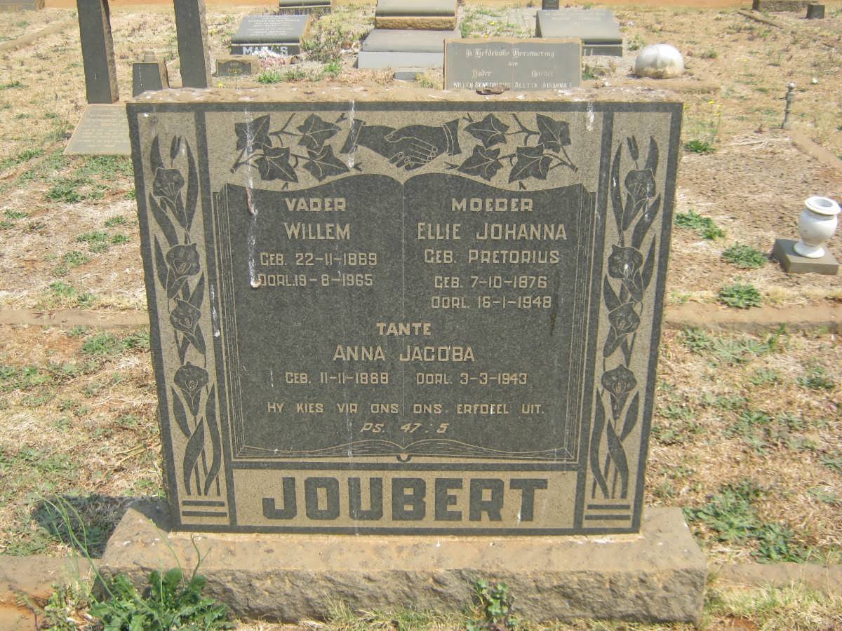 JOUBERT Willem 1869-1965 &amp; Ellie Johanna PRETORIUS 1876-1948 :: JOUBERT Anna Jacoba 1888 -1943