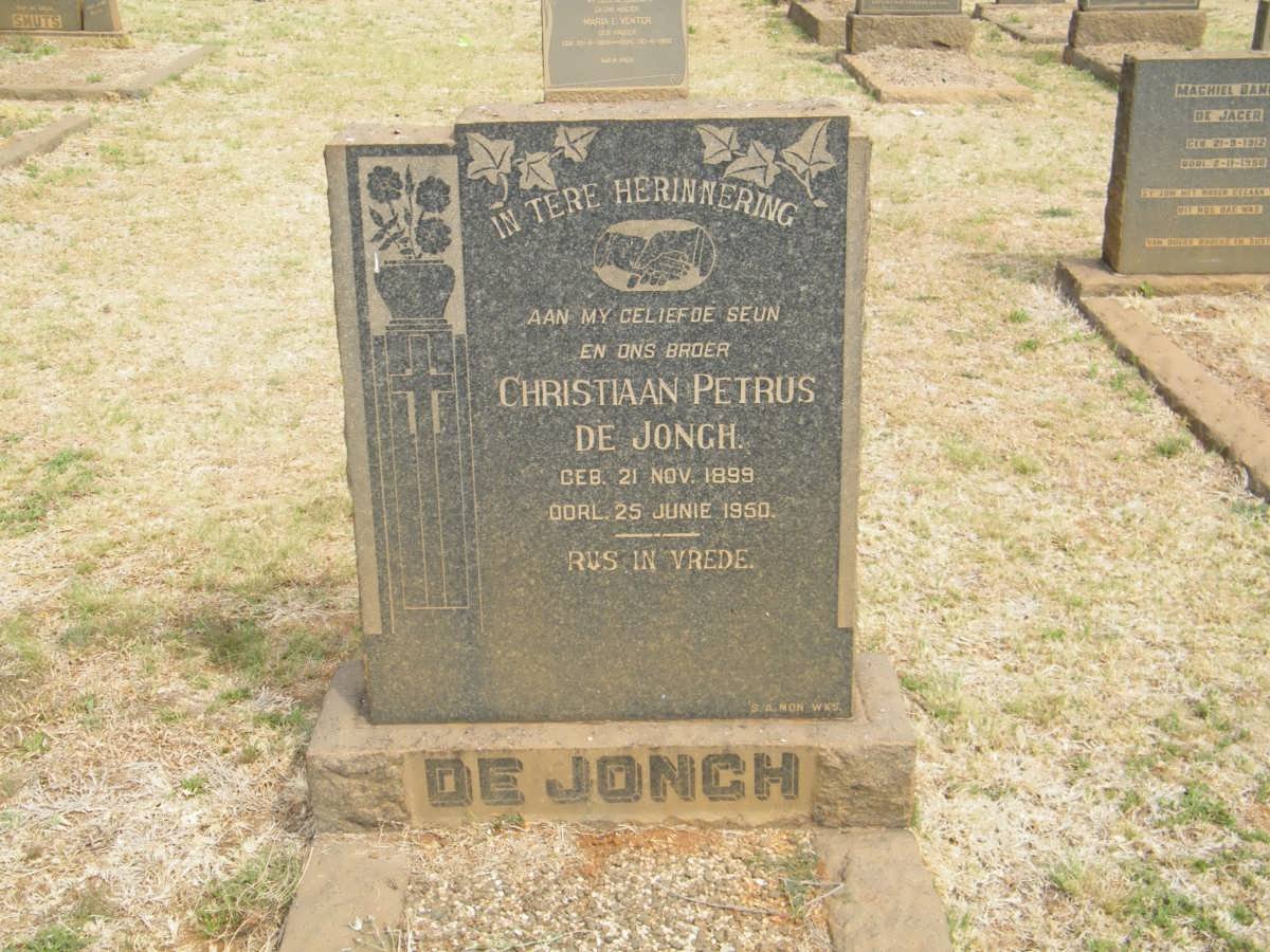 JONGH Christiaan Petrus, de 1899-1950
