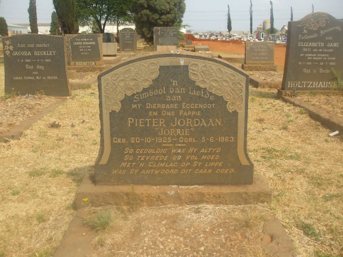 JORDAAN Pieter 1925-1963