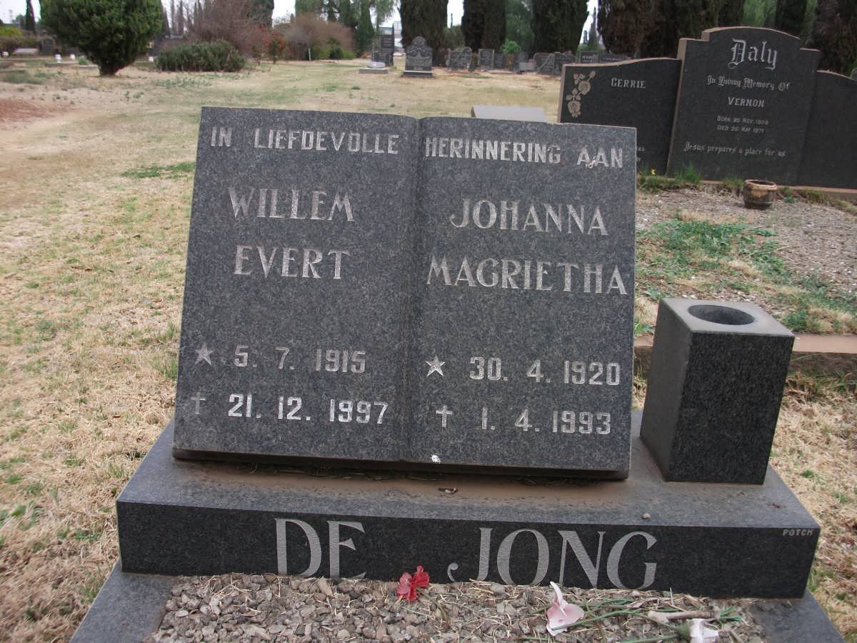 JONG Willem Evert, de 1915-1997 &amp; Johanna Magrietha 1920-1993