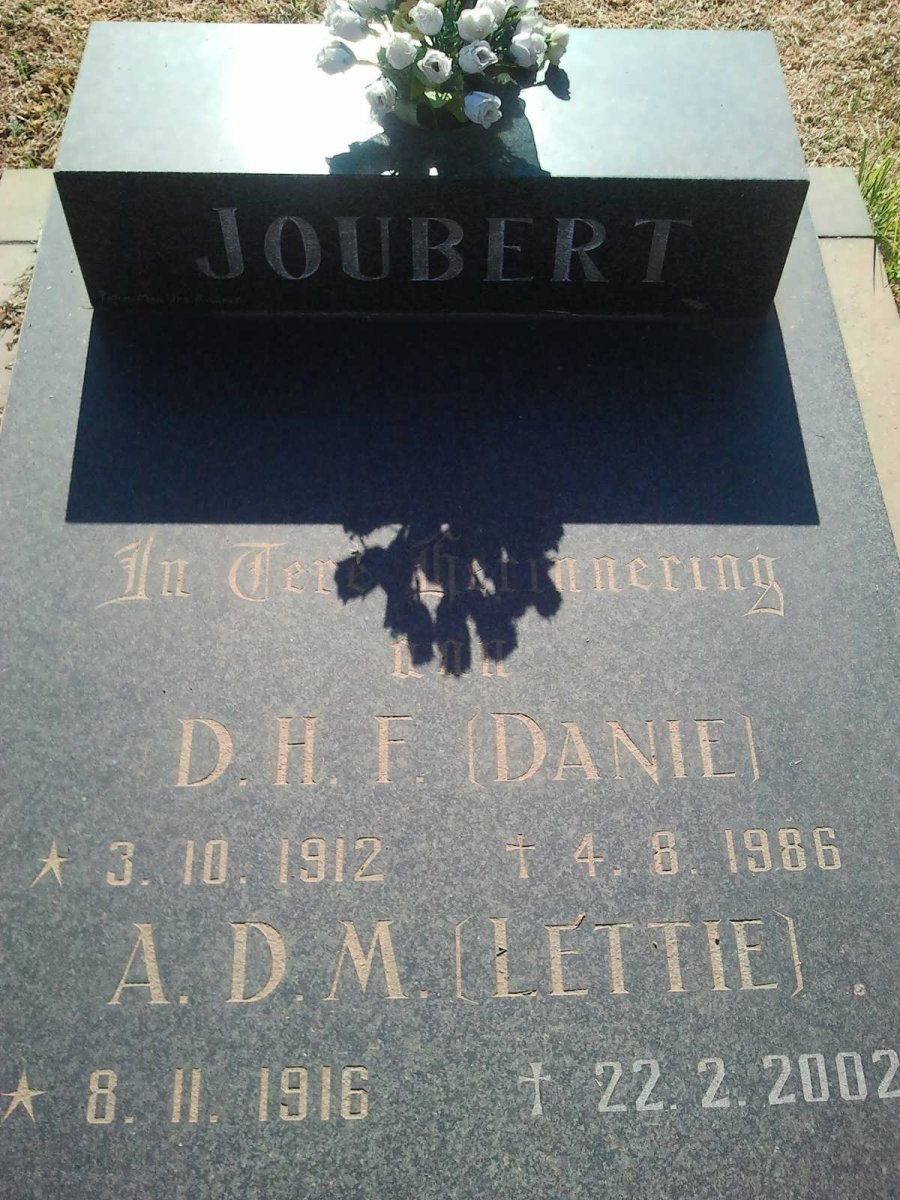 JOUBERT D.H.F. 1912-1986 &amp; A.D.M. 1916-2002